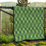 Forest Green Argyle Pattern Print Quilt
