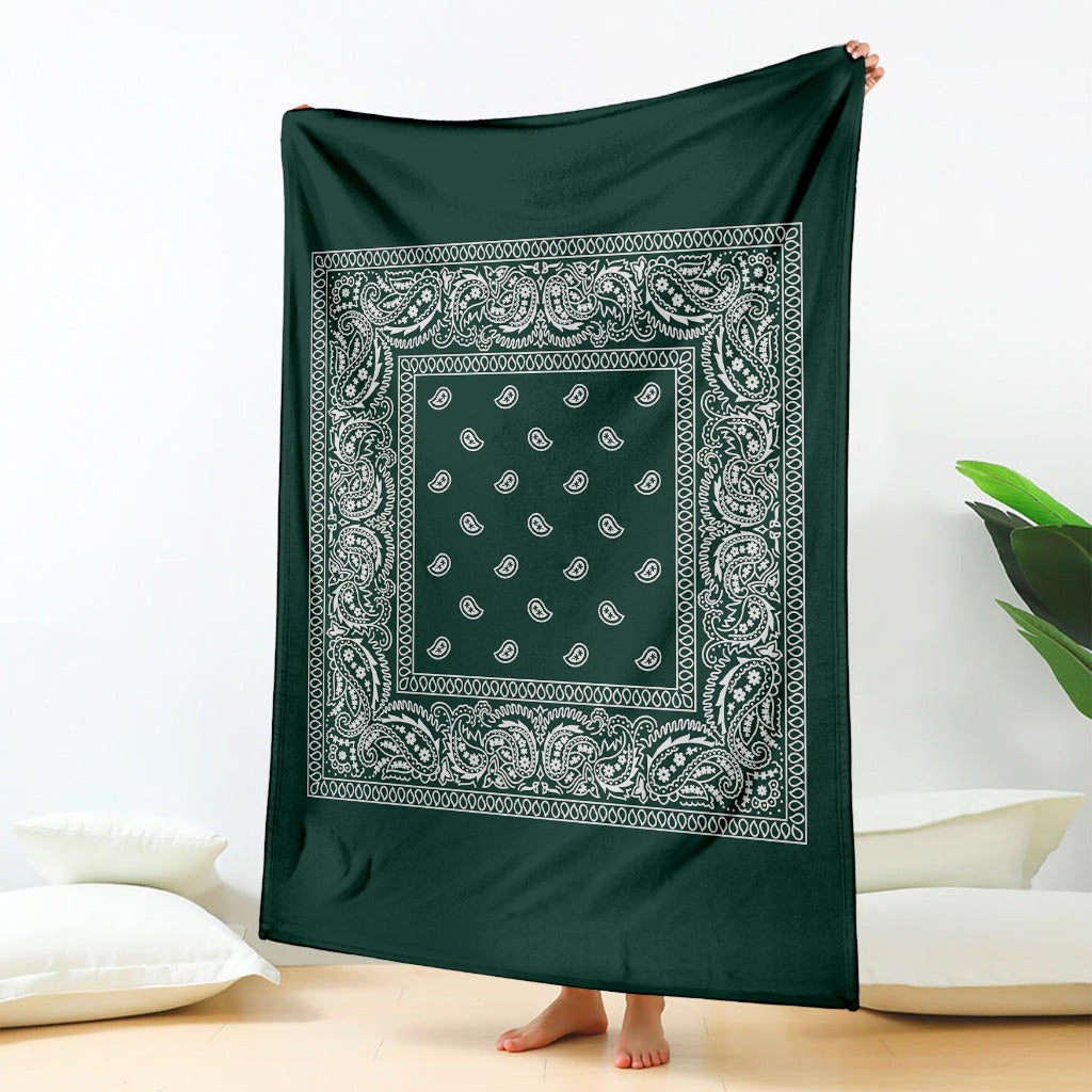 Forest Green Bandana Blanket