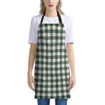 Forest Green Buffalo Check Pattern Print Apron