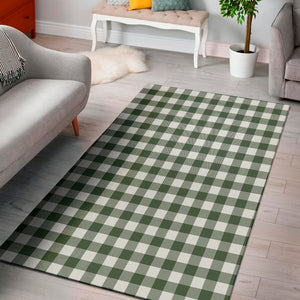 Forest Green Buffalo Check Pattern Print Area Rug