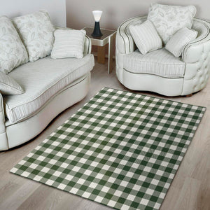 Forest Green Buffalo Check Pattern Print Area Rug