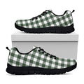 Forest Green Buffalo Check Pattern Print Black Running Shoes