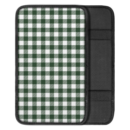 Forest Green Buffalo Check Pattern Print Car Center Console Cover
