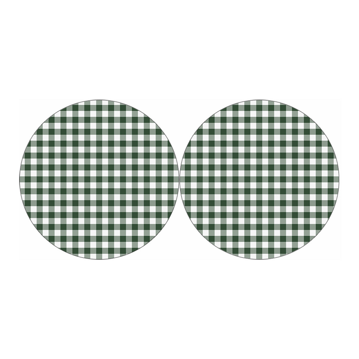 Forest Green Buffalo Check Pattern Print Car Coasters