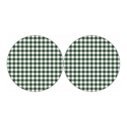 Forest Green Buffalo Check Pattern Print Car Coasters