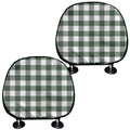 Forest Green Buffalo Check Pattern Print Car Headrest Covers