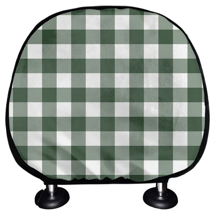 Forest Green Buffalo Check Pattern Print Car Headrest Covers