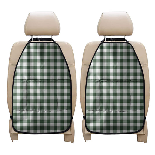 Forest Green Buffalo Check Pattern Print Car Seat Organizers