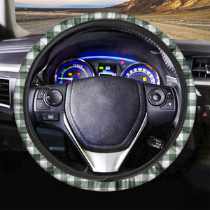 Forest Green Buffalo Check Pattern Print Car Steering Wheel Cover