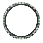 Forest Green Buffalo Check Pattern Print Car Steering Wheel Cover