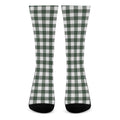 Forest Green Buffalo Check Pattern Print Crew Socks