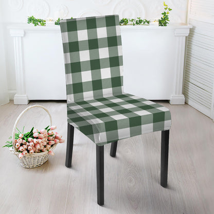 Forest Green Buffalo Check Pattern Print Dining Chair Slipcover