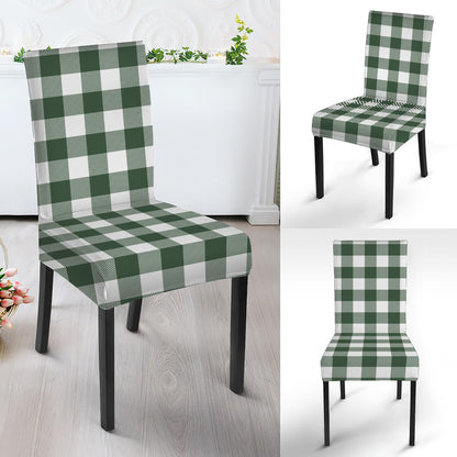 Forest Green Buffalo Check Pattern Print Dining Chair Slipcover