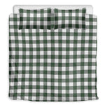 Forest Green Buffalo Check Pattern Print Duvet Cover Bedding Set