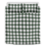 Forest Green Buffalo Check Pattern Print Duvet Cover Bedding Set