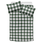 Forest Green Buffalo Check Pattern Print Duvet Cover Bedding Set