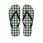 Forest Green Buffalo Check Pattern Print Flip Flops