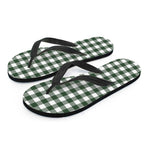 Forest Green Buffalo Check Pattern Print Flip Flops