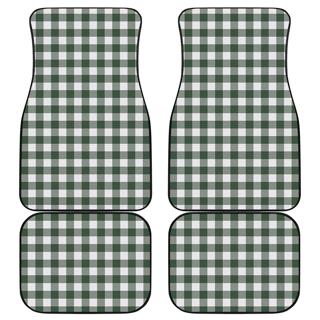 Forest Green Buffalo Check Pattern Print Front and Back Car Floor Mats