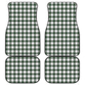 Forest Green Buffalo Check Pattern Print Front and Back Car Floor Mats
