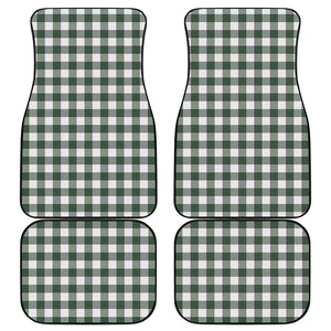 Forest Green Buffalo Check Pattern Print Front and Back Car Floor Mats