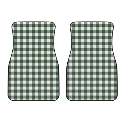 Forest Green Buffalo Check Pattern Print Front Car Floor Mats