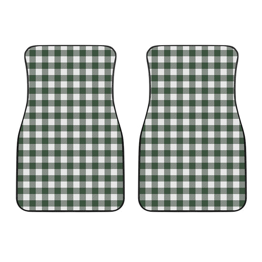 Forest Green Buffalo Check Pattern Print Front Car Floor Mats
