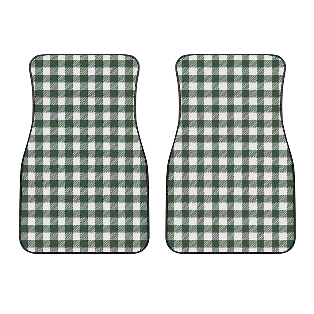 Forest Green Buffalo Check Pattern Print Front Car Floor Mats