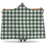 Forest Green Buffalo Check Pattern Print Hooded Blanket