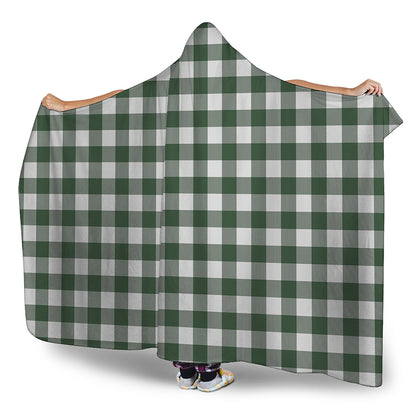 Forest Green Buffalo Check Pattern Print Hooded Blanket