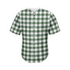 Forest Green Buffalo Check Pattern Print Men's Baseball Jersey