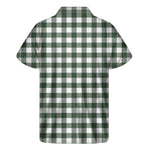 Forest Green Buffalo Check Pattern Print Men's Short Sleeve Shirt