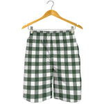 Forest Green Buffalo Check Pattern Print Men's Shorts