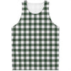 Forest Green Buffalo Check Pattern Print Men's Tank Top