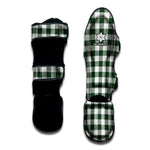 Forest Green Buffalo Check Pattern Print Muay Thai Shin Guard