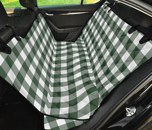 Forest Green Buffalo Check Pattern Print Pet Car Back Seat Cover