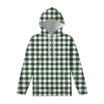 Forest Green Buffalo Check Pattern Print Pullover Hoodie