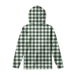 Forest Green Buffalo Check Pattern Print Pullover Hoodie