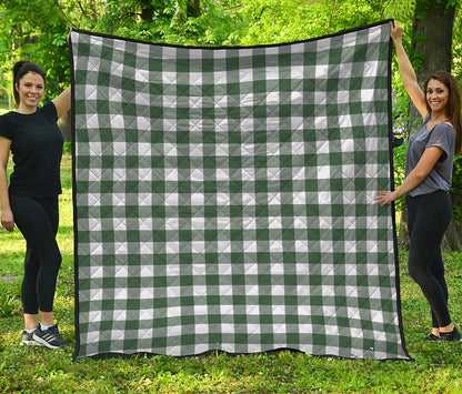 Forest Green Buffalo Check Pattern Print Quilt