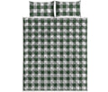 Forest Green Buffalo Check Pattern Print Quilt Bed Set