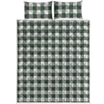 Forest Green Buffalo Check Pattern Print Quilt Bed Set