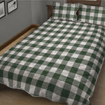 Forest Green Buffalo Check Pattern Print Quilt Bed Set