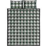 Forest Green Buffalo Check Pattern Print Quilt Bed Set