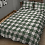 Forest Green Buffalo Check Pattern Print Quilt Bed Set