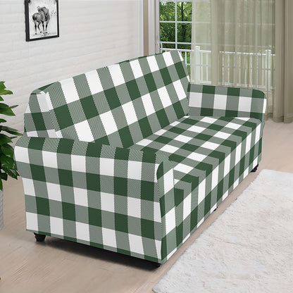Forest Green Buffalo Check Pattern Print Sofa Cover