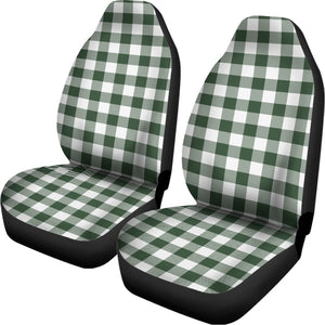 Forest Green Buffalo Check Pattern Print Universal Fit Car Seat Covers