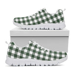 Forest Green Buffalo Check Pattern Print White Sneakers