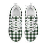 Forest Green Buffalo Check Pattern Print White Sneakers