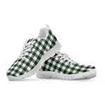 Forest Green Buffalo Check Pattern Print White Sneakers