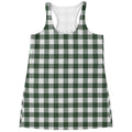Forest Green Buffalo Check Pattern Print Women's Racerback Tank Top